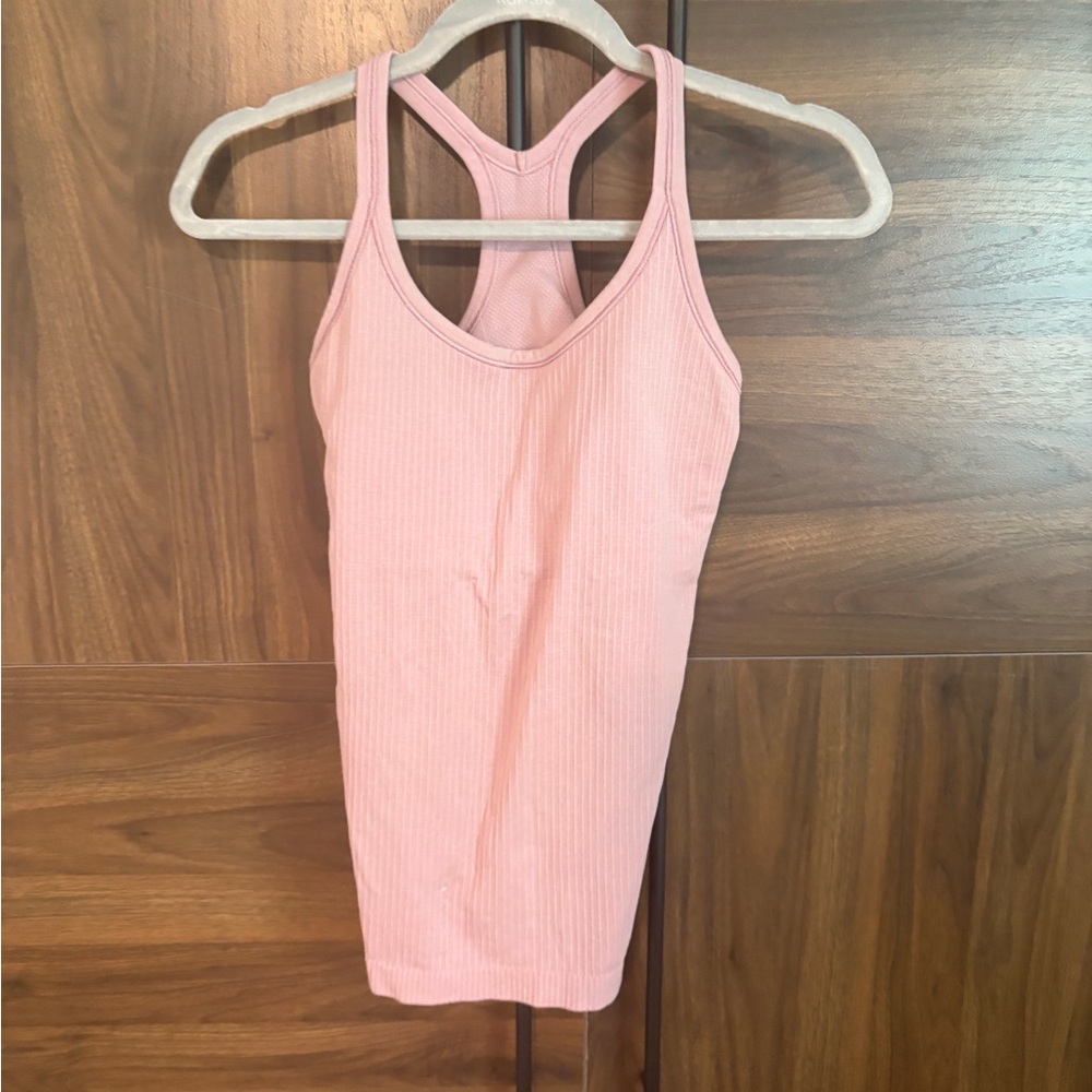 Lululemon Athletica Pink Mauve Ribbed Ebb to Street Tank Top